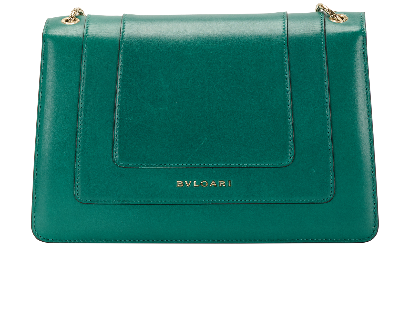 Serpenti Forever Shoulder Bag, &pound;795, Handbags, Green, Leather, Back view